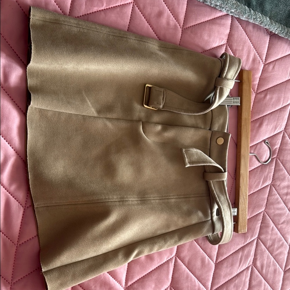 Zara Tan A-Line Mini Skirt Casual